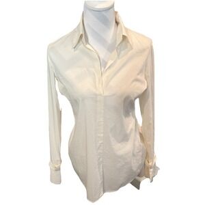 Bailey 44 Women Ivory White L/S VNeck Slimming Blouse M